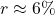 r \approx 6\%